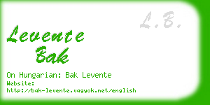 levente bak business card